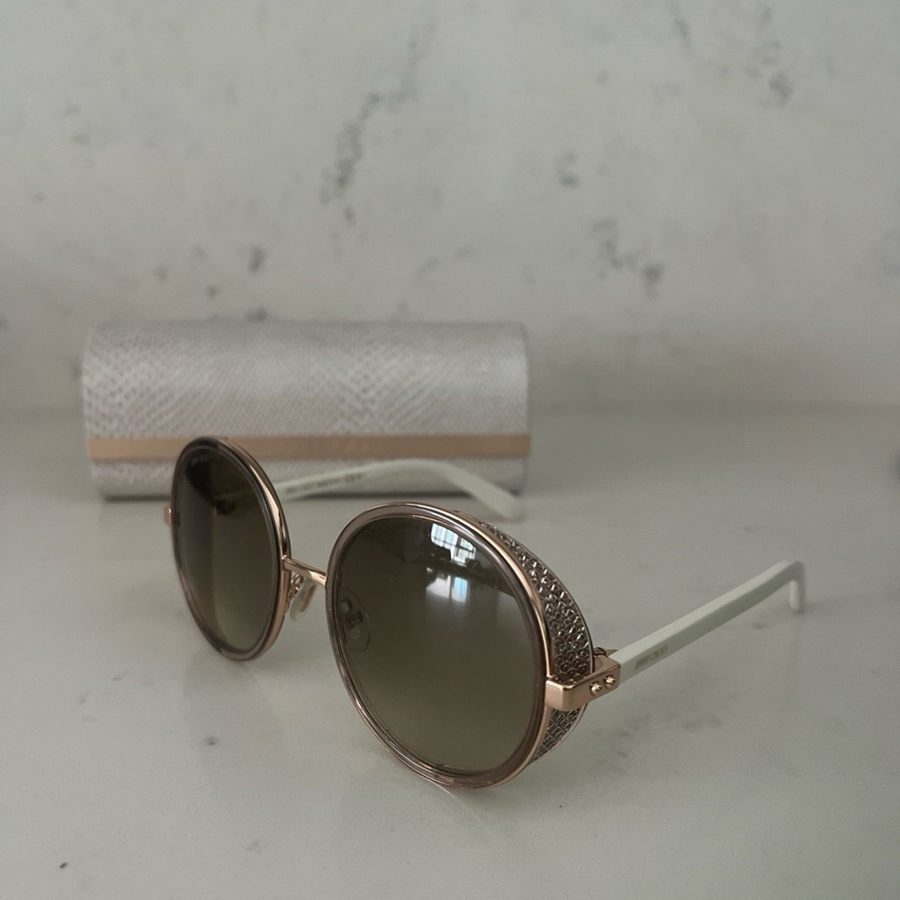 Jimmy Choo White and Gold Sunglasses - Picture 3 of 3